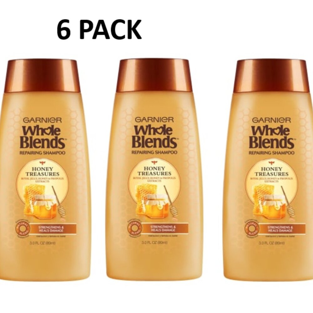 Garnier Whole Blends Shampoo & Conditioner Honey Treasures, 3 Fl Oz 6 PACK